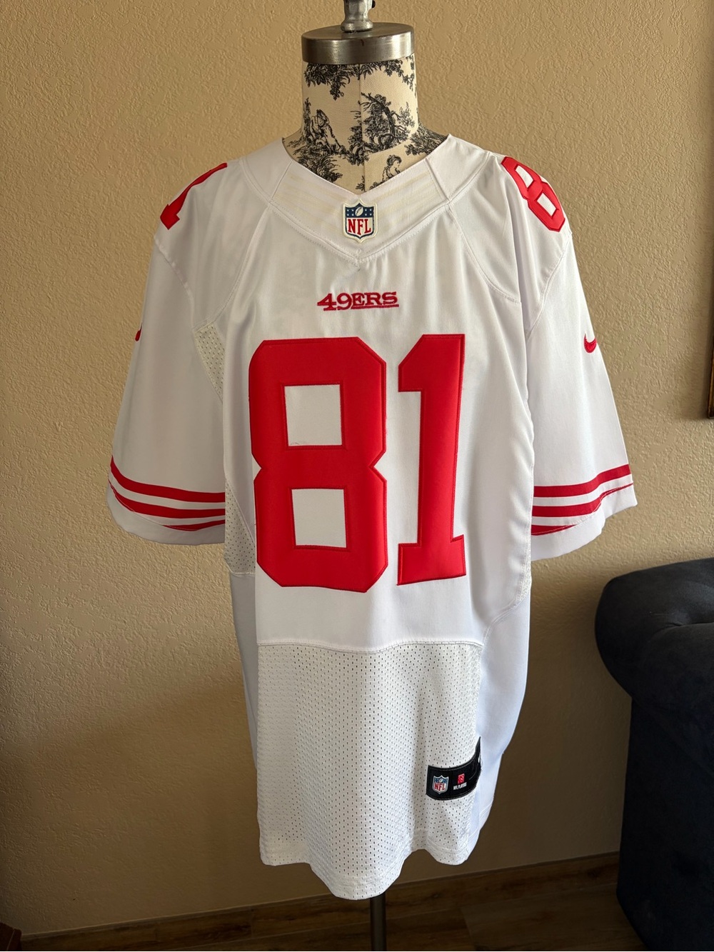 NFL San Francisco 49ers White and Red #81 Jersey